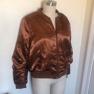 Copper Long Sleeve Bomber Jacket